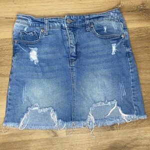 Wild Fable Jean Blue Distressed Mini Skirt Size 8
